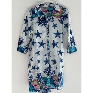 Antica Sartoria by Giacomo‎ Cinque Womens S/M Cotton Starfish Swim Coverup Dress
